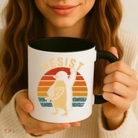 Funny Penguin Resist Penguins Protest Against Tariffs Coffee Mug thumb 3