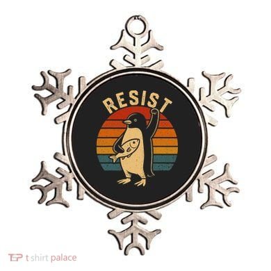 Funny Penguin Resist Penguins Protest Against Tariffs Ornament