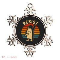 Funny Penguin Resist Penguins Protest Against Tariffs Ornament thumb 0