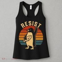 Funny Penguin Resist Penguins Protest Against Tariffs Women's Tank Top thumb 3