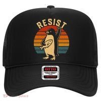 Funny Penguin Resist Penguins Protest Against Tariffs Hat thumb 0