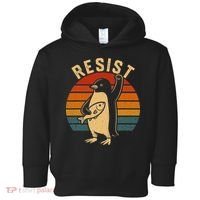 Funny Penguin Resist Penguins Protest Against Tariffs Toddler Hoodie thumb 0