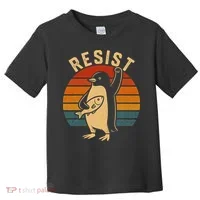 Funny Penguin Resist Penguins Protest Against Tariffs Toddler T-Shirt thumb 0