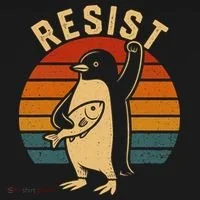 Funny Penguin Resist Penguins Protest Against Tariffs Women's T-Shirt thumb 6