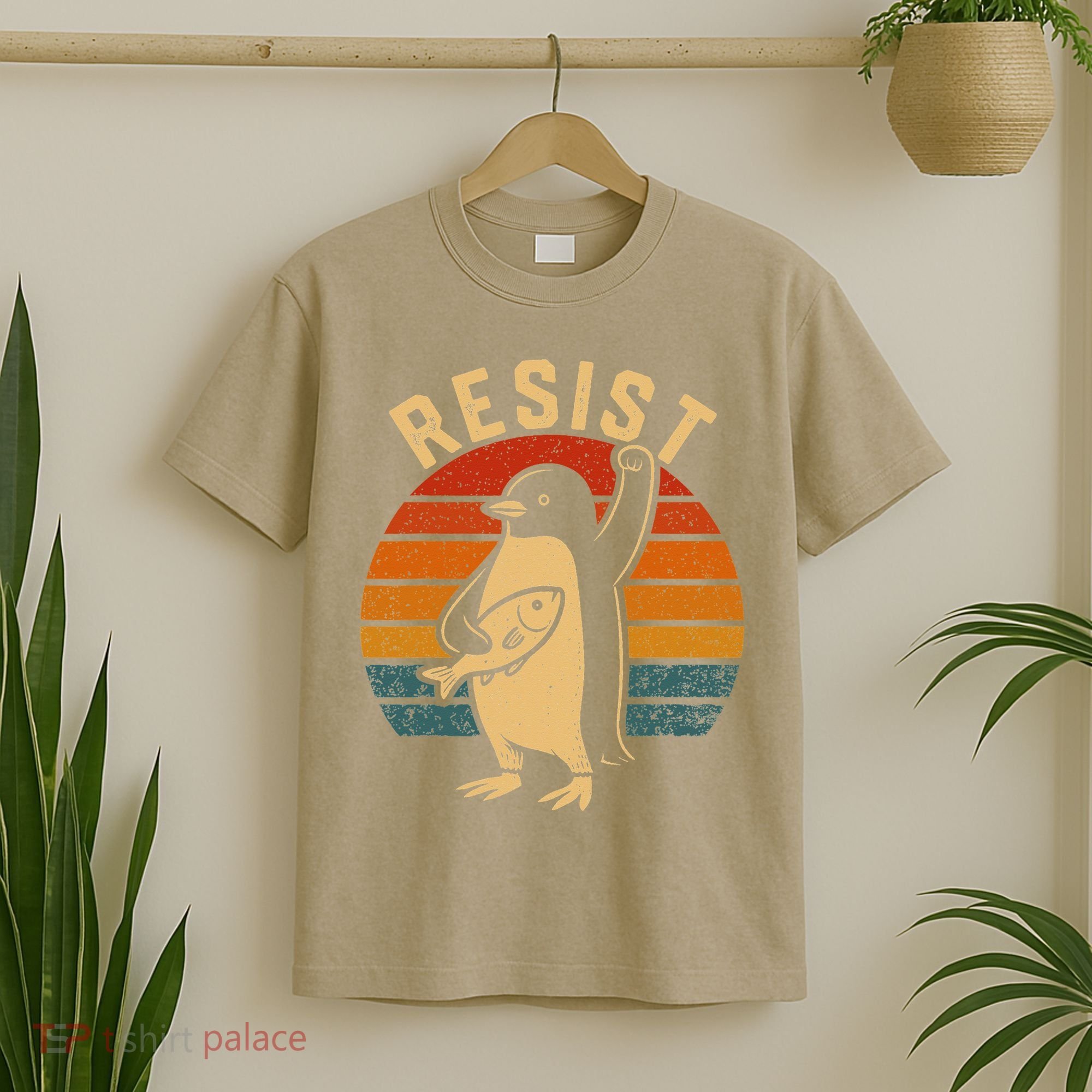 Funny Penguin Resist Penguins Protest Against Tariffs T-Shirt