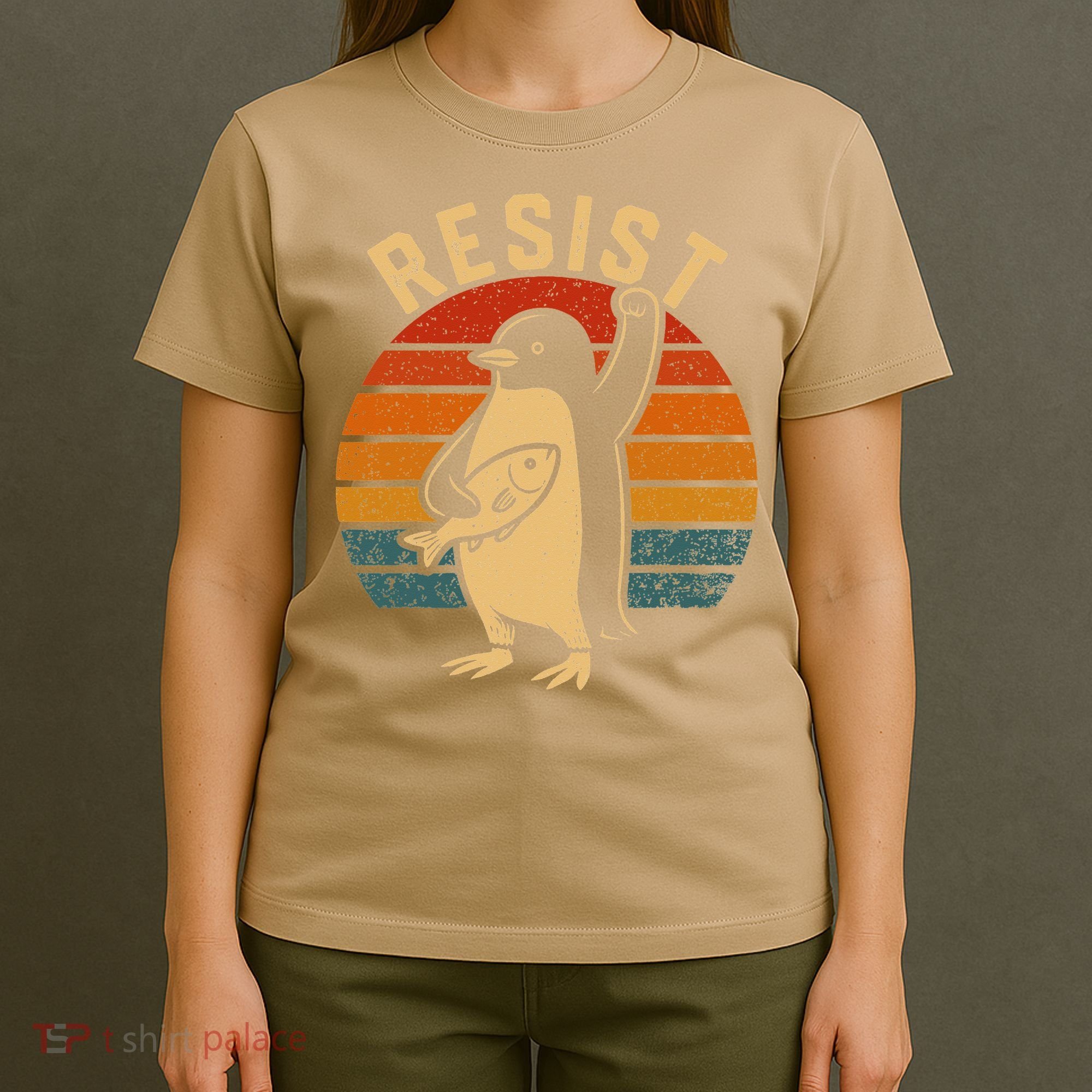 Funny Penguin Resist Penguins Protest Against Tariffs T-Shirt