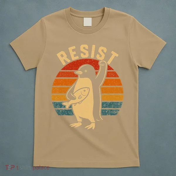 Funny Penguin Resist Penguins Protest Against Tariffs T-Shirt