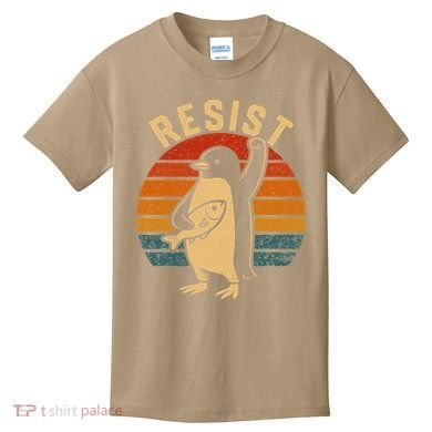 Funny Penguin Resist Penguins Protest Against Tariffs Kids T-Shirt