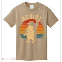 Funny Penguin Resist Penguins Protest Against Tariffs Kids T-Shirt thumb 0