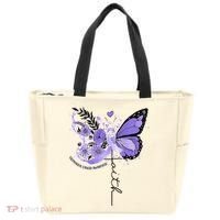 Faith Periwinkle Ribbon Esophageal Cancer Awareness Tote Bag thumb 0