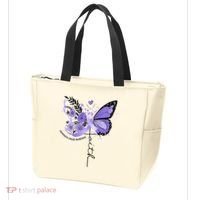 Faith Periwinkle Ribbon Esophageal Cancer Awareness Tote Bag thumb 3