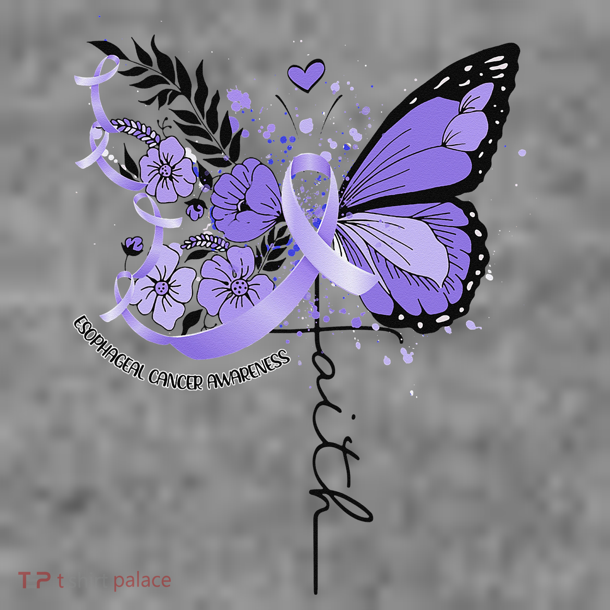 Faith Periwinkle Ribbon Esophageal Cancer Awareness Toddler Hoodie