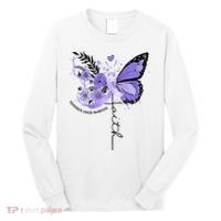 Faith Periwinkle Ribbon Esophageal Cancer Awareness Long Sleeve Shirt thumb 0
