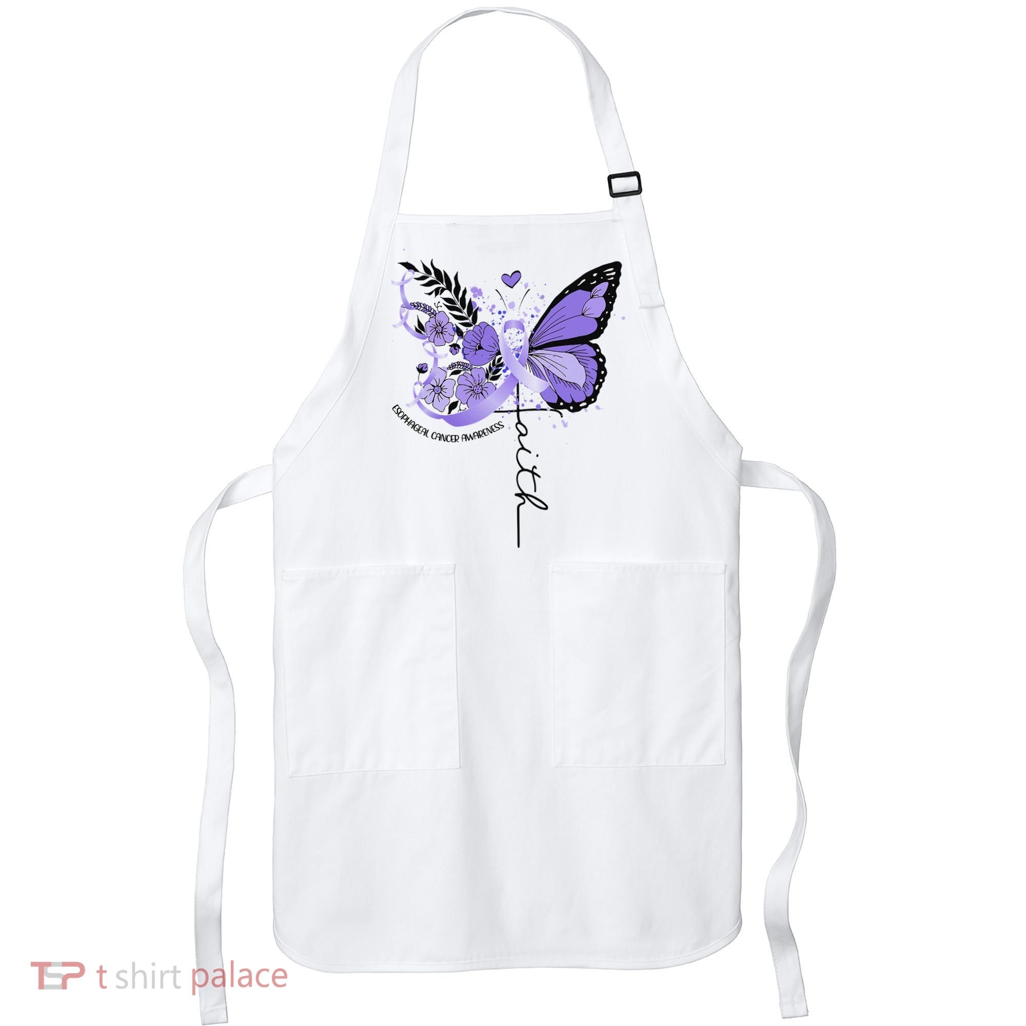 Faith Periwinkle Ribbon Esophageal Cancer Awareness Apron