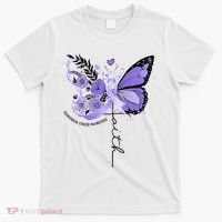 Faith Periwinkle Ribbon Esophageal Cancer Awareness T-Shirt thumb 0