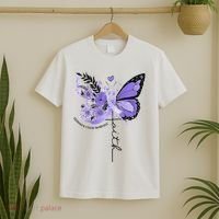 Faith Periwinkle Ribbon Esophageal Cancer Awareness T-Shirt thumb 2