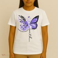 Faith Periwinkle Ribbon Esophageal Cancer Awareness T-Shirt thumb 4