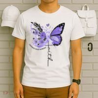 Faith Periwinkle Ribbon Esophageal Cancer Awareness T-Shirt thumb 6
