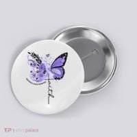 Faith Periwinkle Ribbon Esophageal Cancer Awareness Button thumb 0