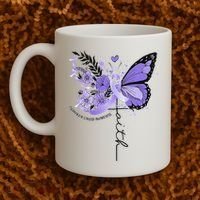 Faith Periwinkle Ribbon Esophageal Cancer Awareness Coffee Mug thumb 2