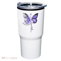 Faith Periwinkle Ribbon Esophageal Cancer Awareness Tumbler thumb 0