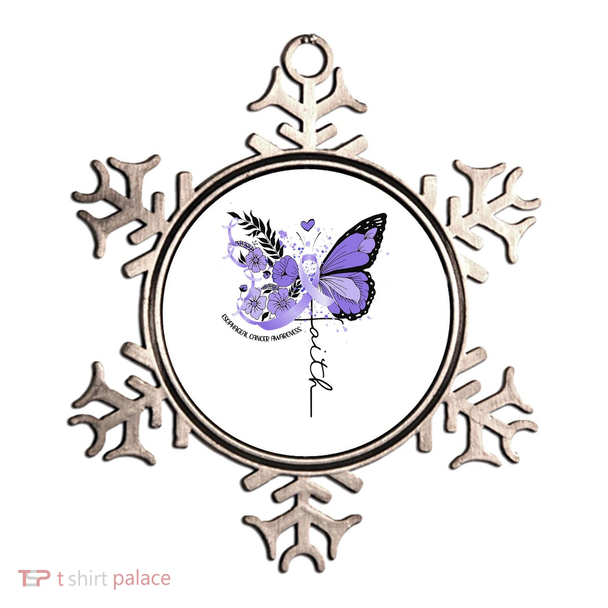 Faith Periwinkle Ribbon Esophageal Cancer Awareness Ornament