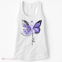 Faith Periwinkle Ribbon Esophageal Cancer Awareness Women's Tank Top thumb 0