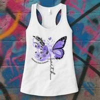Faith Periwinkle Ribbon Esophageal Cancer Awareness Women's Tank Top thumb 3