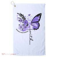 Faith Periwinkle Ribbon Esophageal Cancer Awareness Golf Towel thumb 0