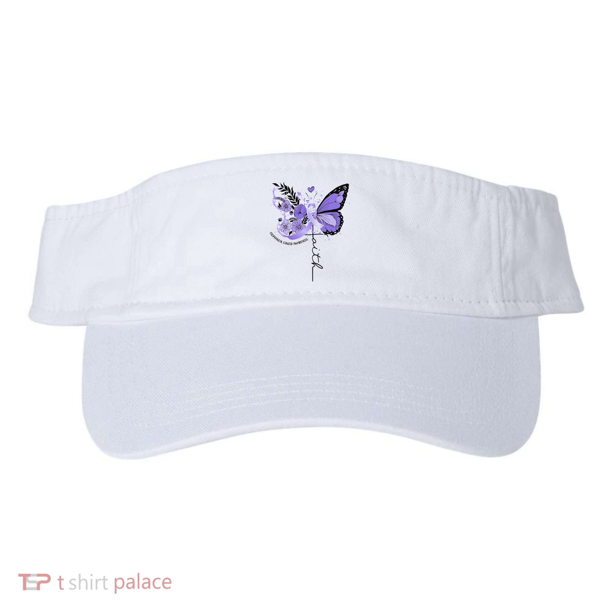 Faith Periwinkle Ribbon Esophageal Cancer Awareness Visor