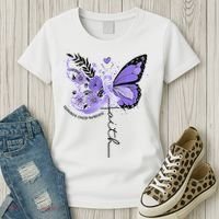 Faith Periwinkle Ribbon Esophageal Cancer Awareness Women's T-Shirt thumb 3