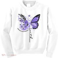 Faith Periwinkle Ribbon Esophageal Cancer Awareness Kids Sweatshirt thumb 0