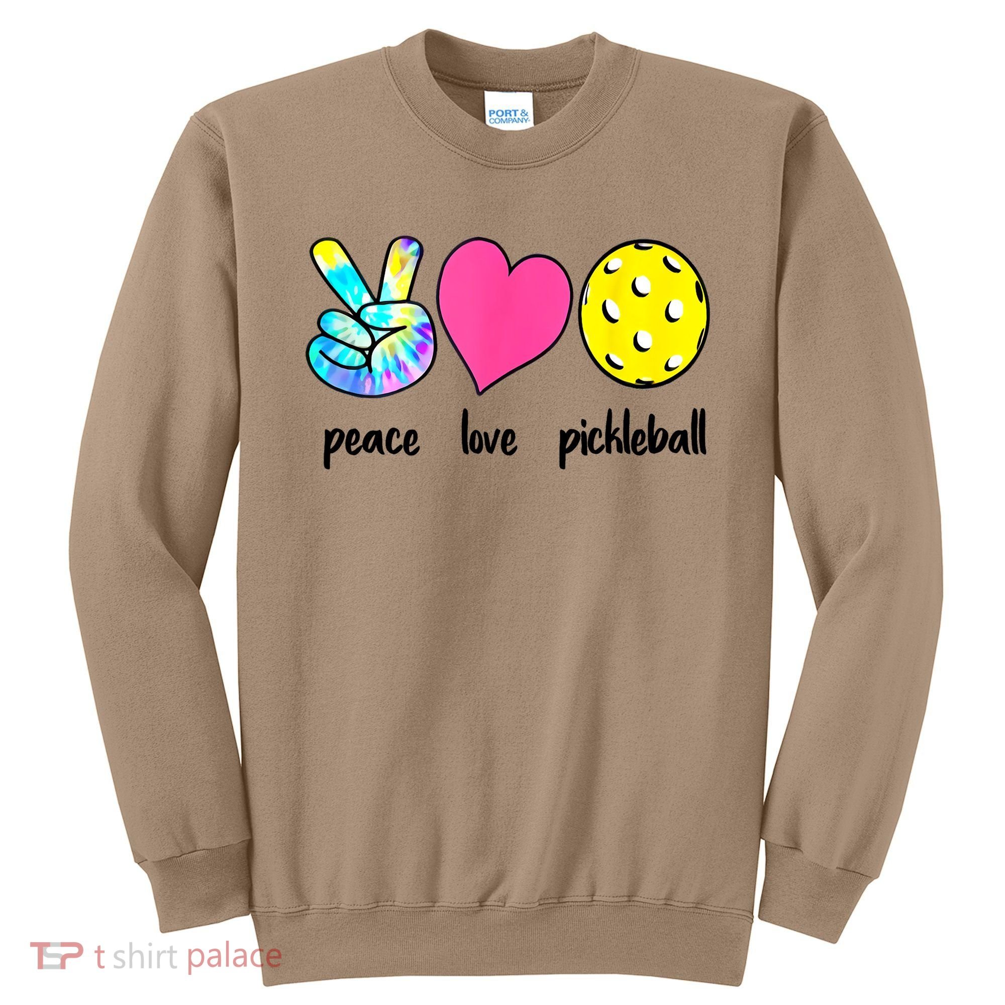 Funny Pickleball Retired Ladies Peace Love Pickleball  Sweatshirt