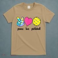 Funny Pickleball Retired Ladies Peace Love Pickleball  T-Shirt thumb 5