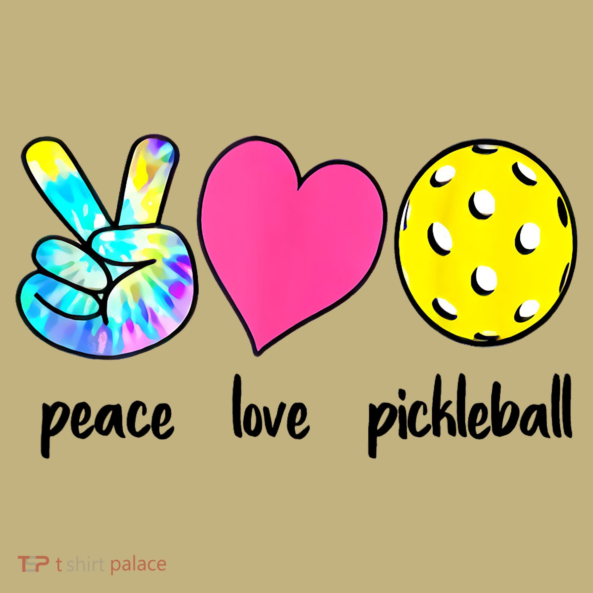 Funny Pickleball Retired Ladies Peace Love Pickleball  T-Shirt