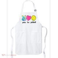 Funny Pickleball Retired Ladies Peace Love Pickleball  Apron thumb 0