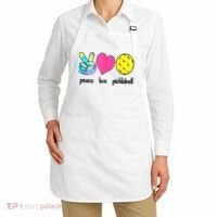 Funny Pickleball Retired Ladies Peace Love Pickleball  Apron thumb 2