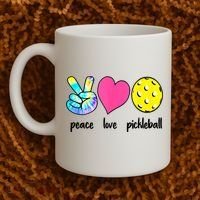 Funny Pickleball Retired Ladies Peace Love Pickleball  Coffee Mug thumb 2