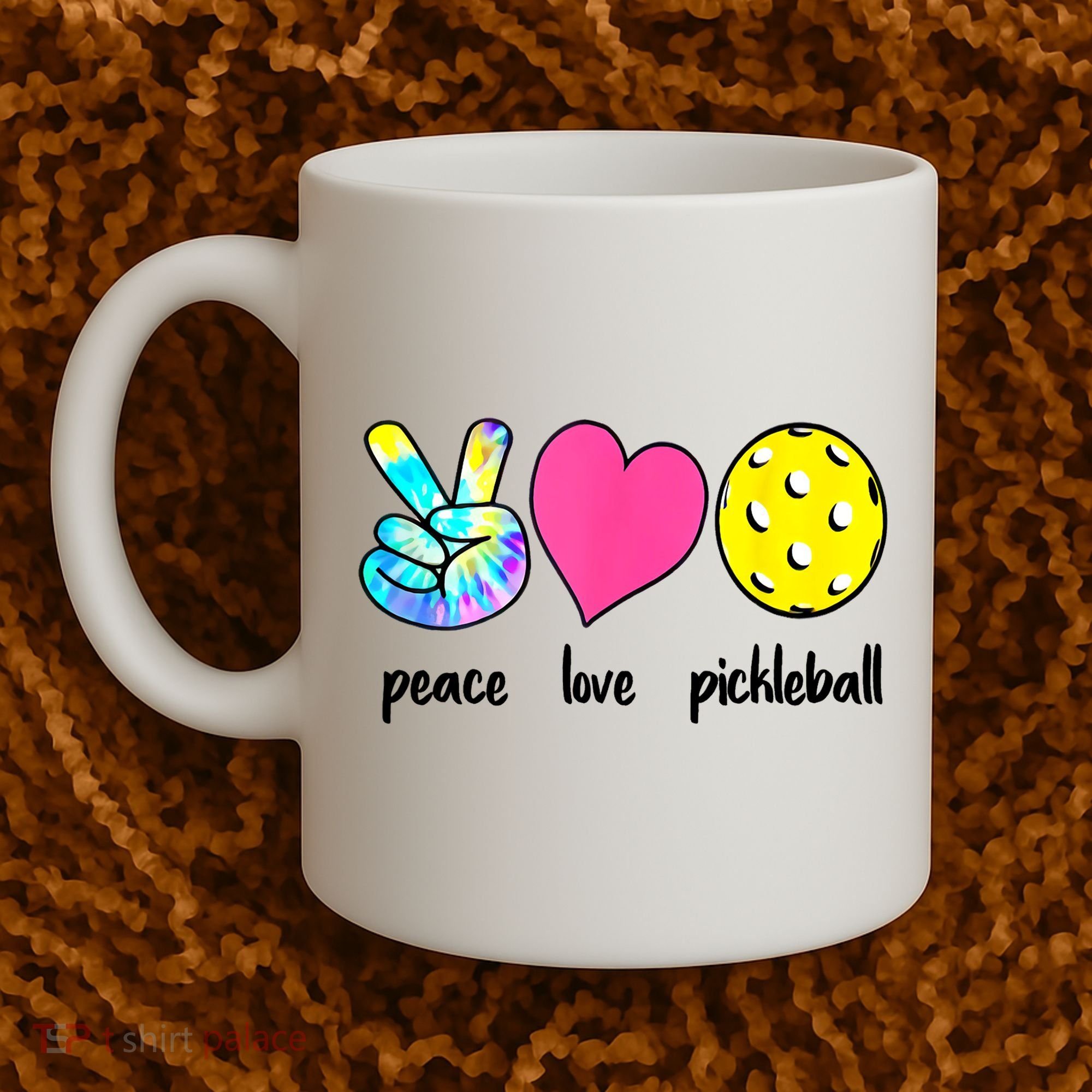 Funny Pickleball Retired Ladies Peace Love Pickleball  Coffee Mug