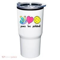 Funny Pickleball Retired Ladies Peace Love Pickleball  Tumbler thumb 0