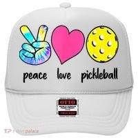 Funny Pickleball Retired Ladies Peace Love Pickleball  Hat thumb 0