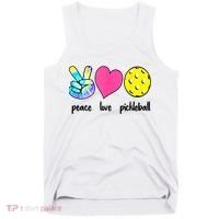 Funny Pickleball Retired Ladies Peace Love Pickleball  Tank Top thumb 0
