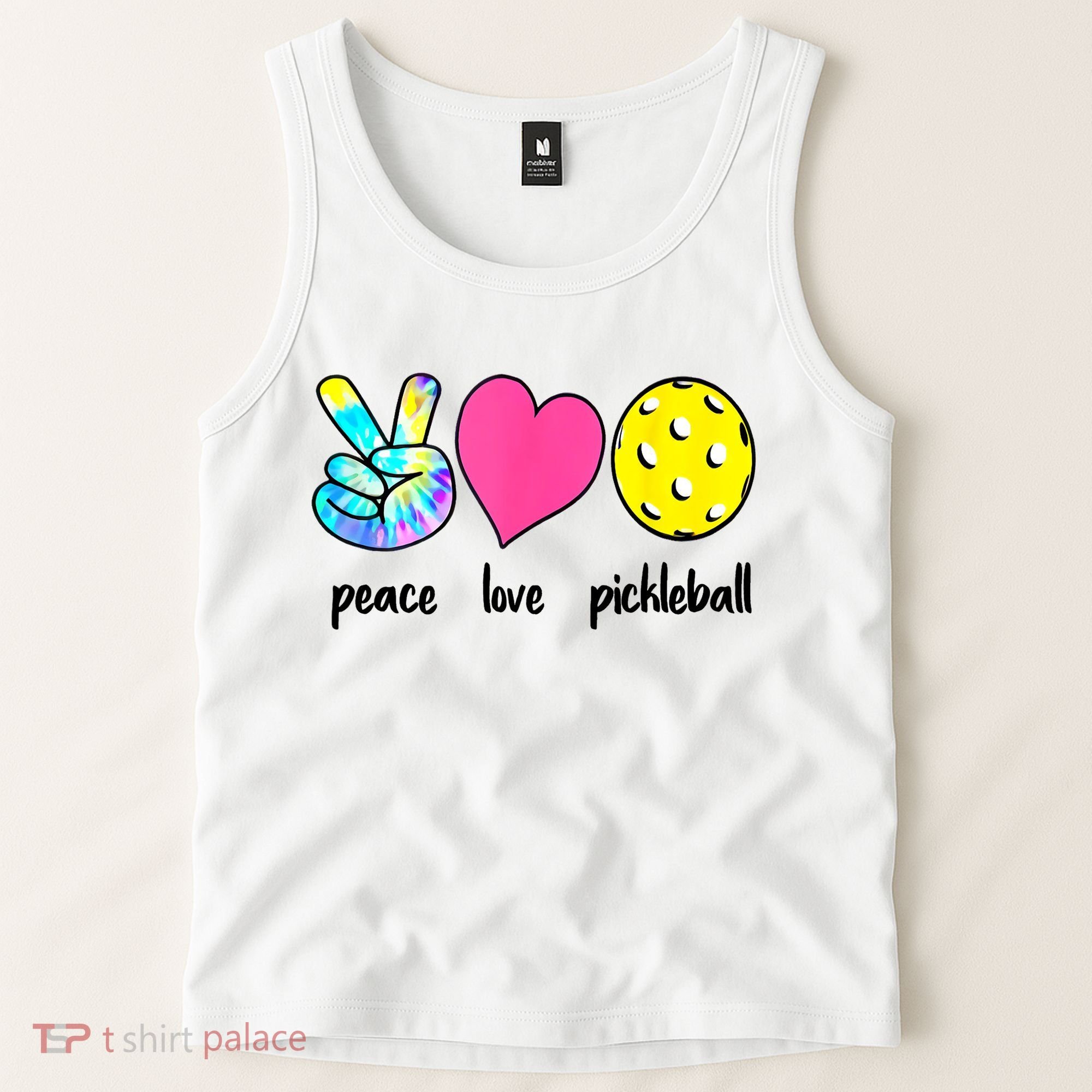 Funny Pickleball Retired Ladies Peace Love Pickleball  Tank Top
