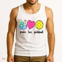 Funny Pickleball Retired Ladies Peace Love Pickleball  Tank Top thumb 3