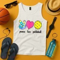 Funny Pickleball Retired Ladies Peace Love Pickleball  Tank Top thumb 4