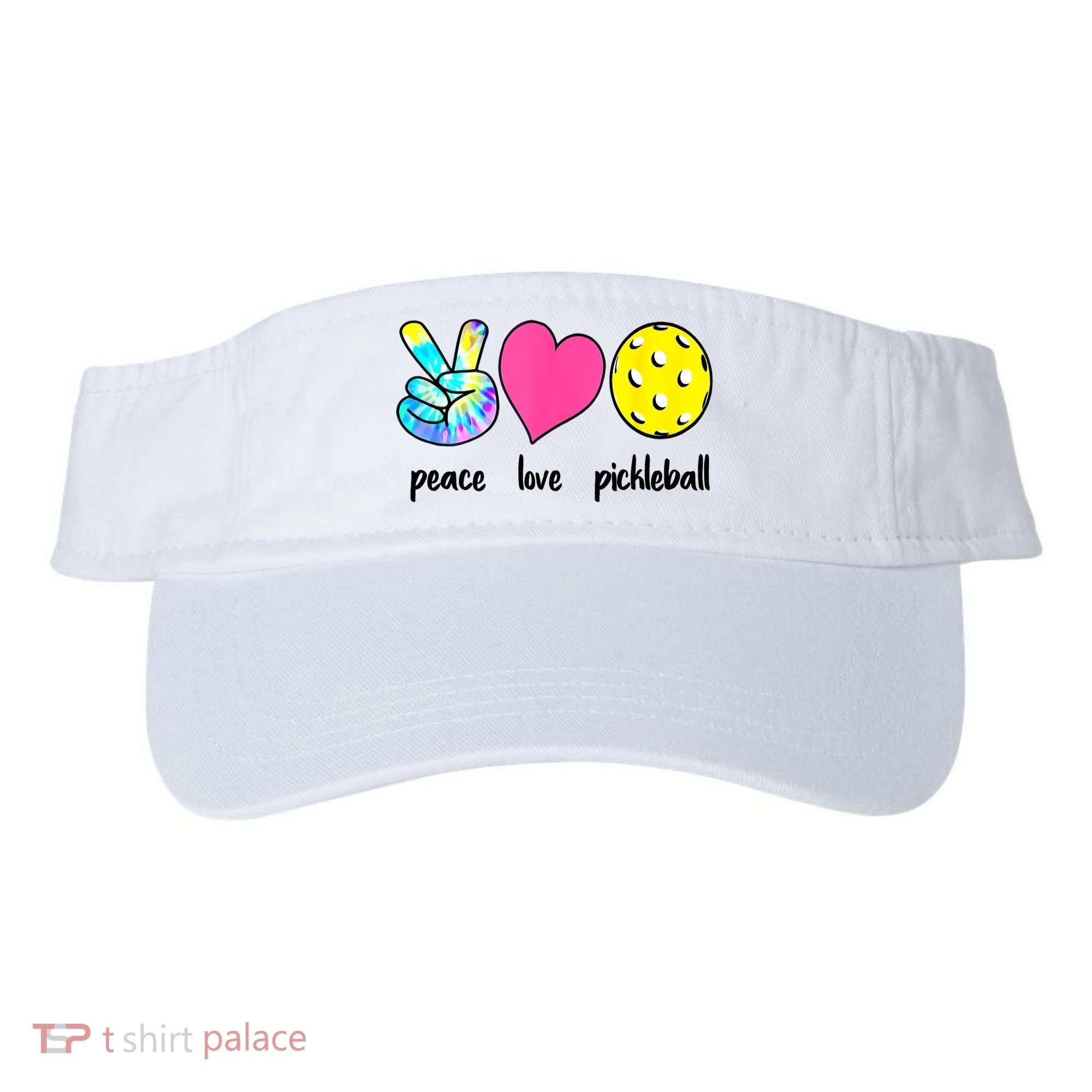 Funny Pickleball Retired Ladies Peace Love Pickleball  Visor