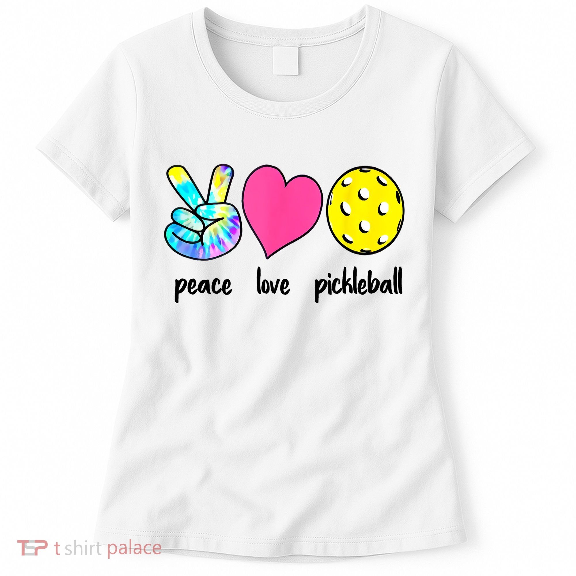 Funny Pickleball Retired Ladies Peace Love Pickleball  Women's T-Shirt