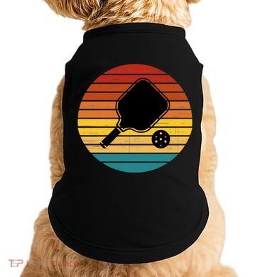 Funny Pickleball Retro Sunset Gift Doggie Tank