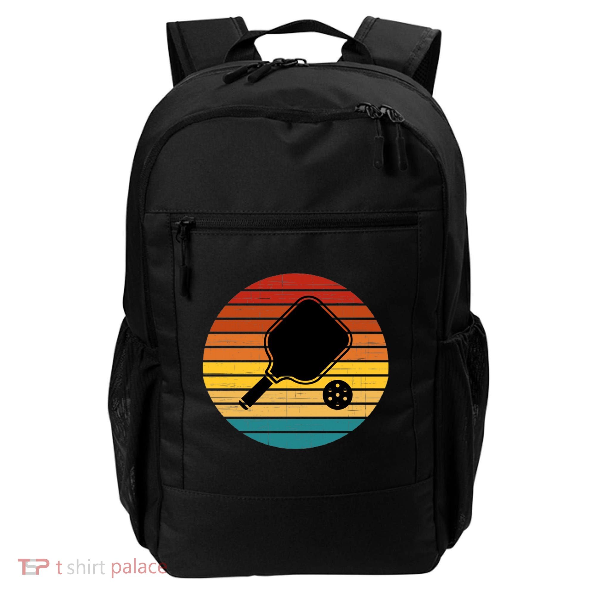 Funny Pickleball Retro Sunset Gift Backpack