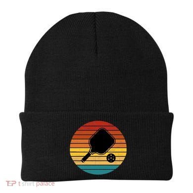 Funny Pickleball Retro Sunset Gift Beanie